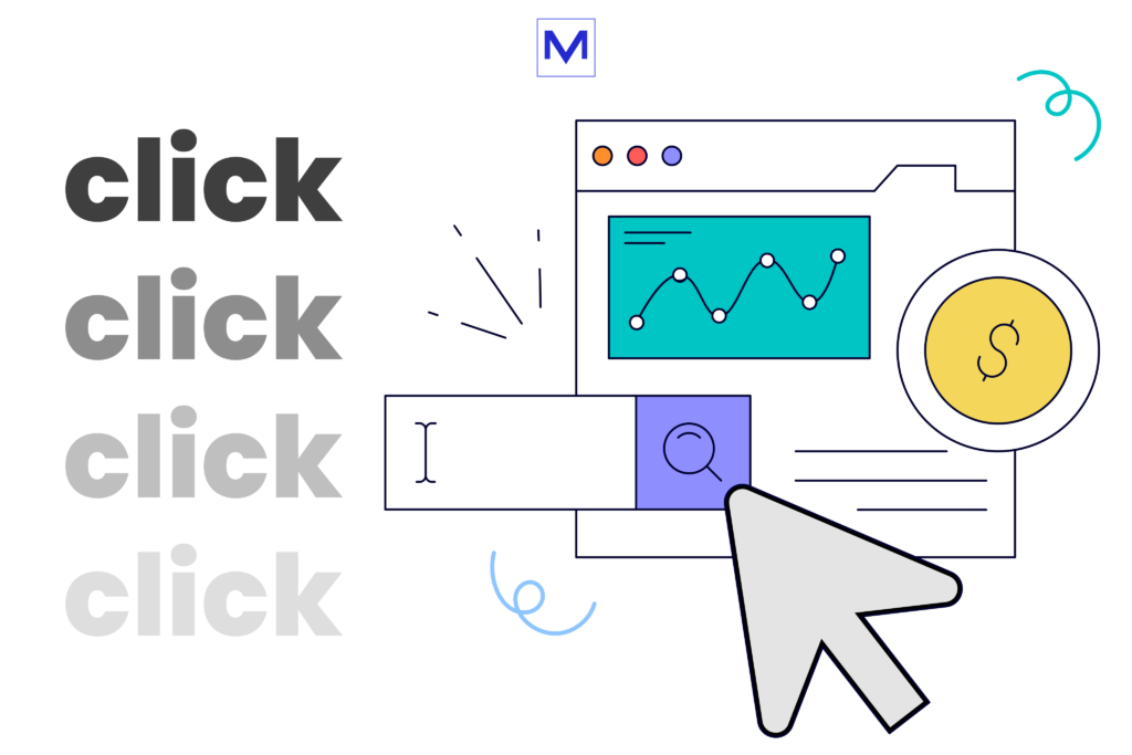 PPC reklamiranje. Šta je PPC reklamiranje i kako funkcioniše uz reč click na beloj pozadini sa kursorom miša. VM Digital blog pod nazivom VM Disconnect.