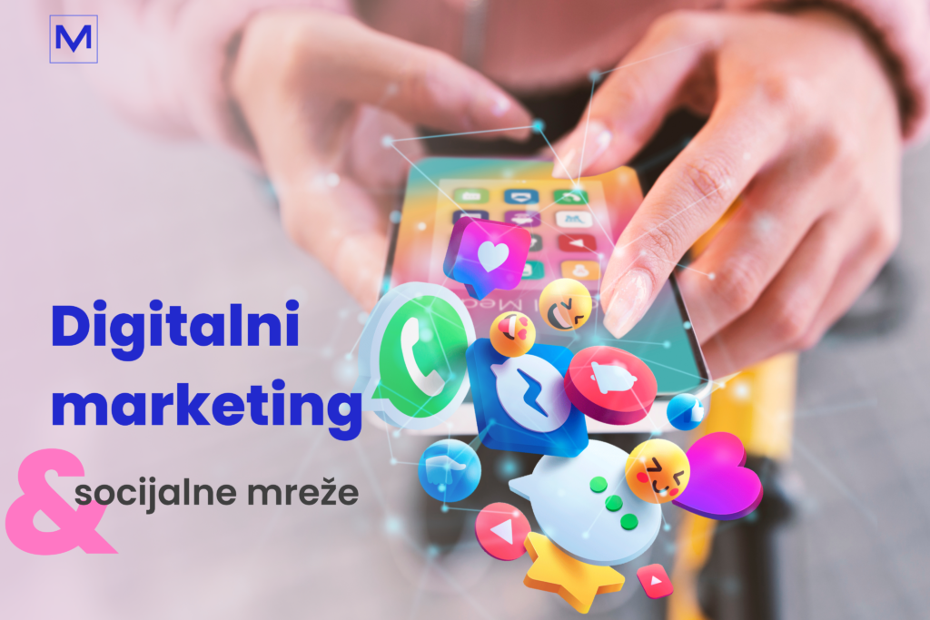 Devojka drži pametni telefon i bira najbolje društvene mreže - WhatsApp, Facebook Massenger, YouTube. VM Digital blog pod brendom VM Disconnect blog za društveni marketing.