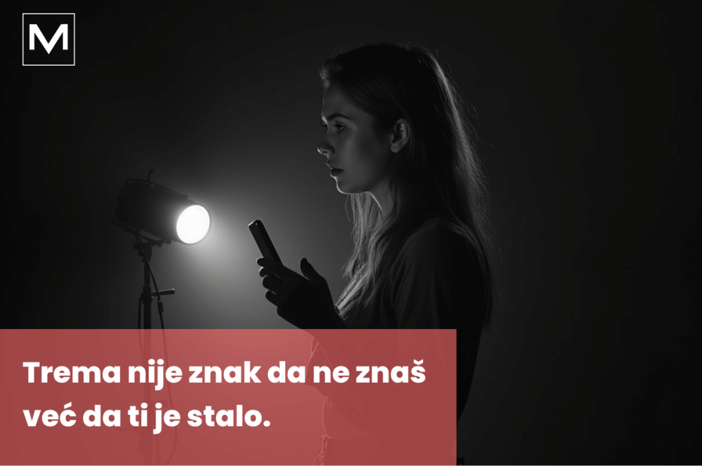 Zena pred snimanje video materijala sa tekstom trema nije znak da ne znas vec da ti je stalo. Novi blog na VM Disconnect